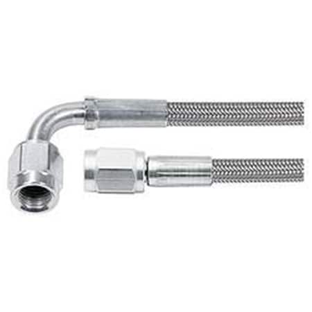 Allstar Performance 9 in. No.3 Braided Line - 3 AN Straight & 3 AN 90 deg Tube Style ALL46304-9